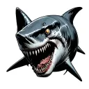 zombie shark tattoo design idea