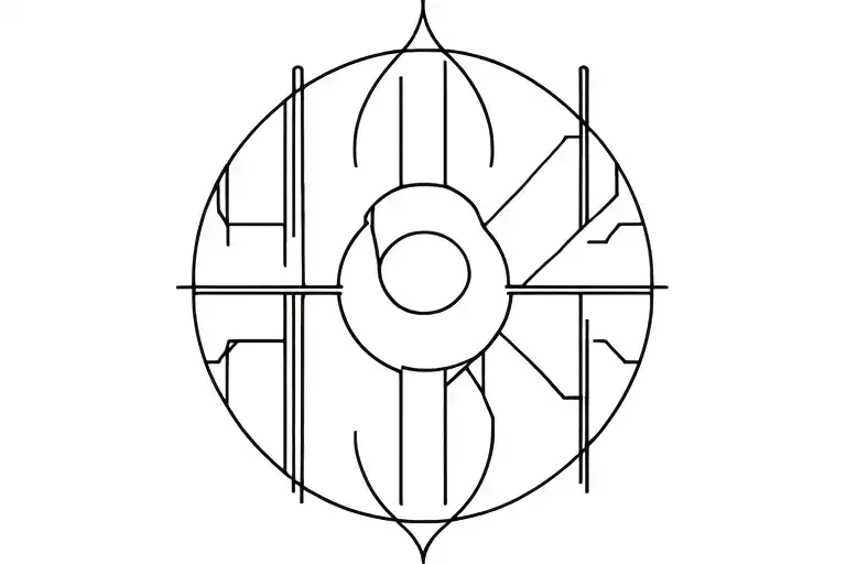 cyber sigilism tattoo design idea