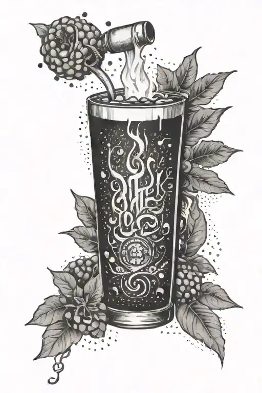 Molotov cocktail tattoo design idea