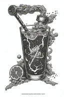 Molotov cocktail tattoo design idea