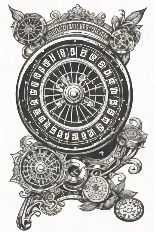 casino roulette wheel tattoo design idea