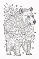 mama bear and stars tattoo design idea