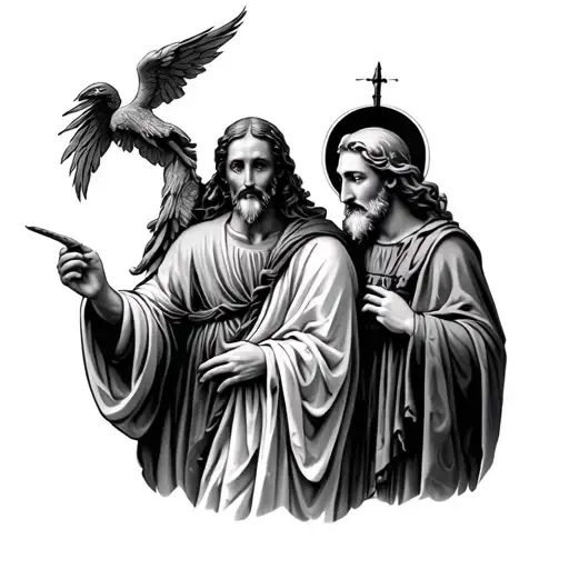st Anthony, St Jude, St Michael and St Framcis tattoo design idea