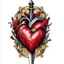 dagger heart tattoo design idea