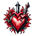 dagger heart tattoo design idea