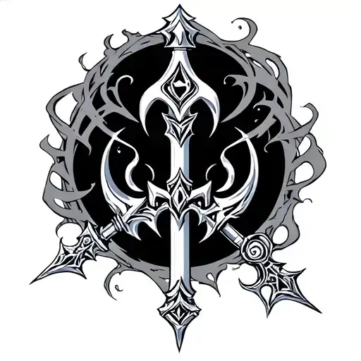 kingdom hearts keyblade tattoo design idea