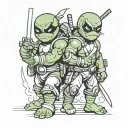 Raphael ninja turtle and deadpool tattoo design idea