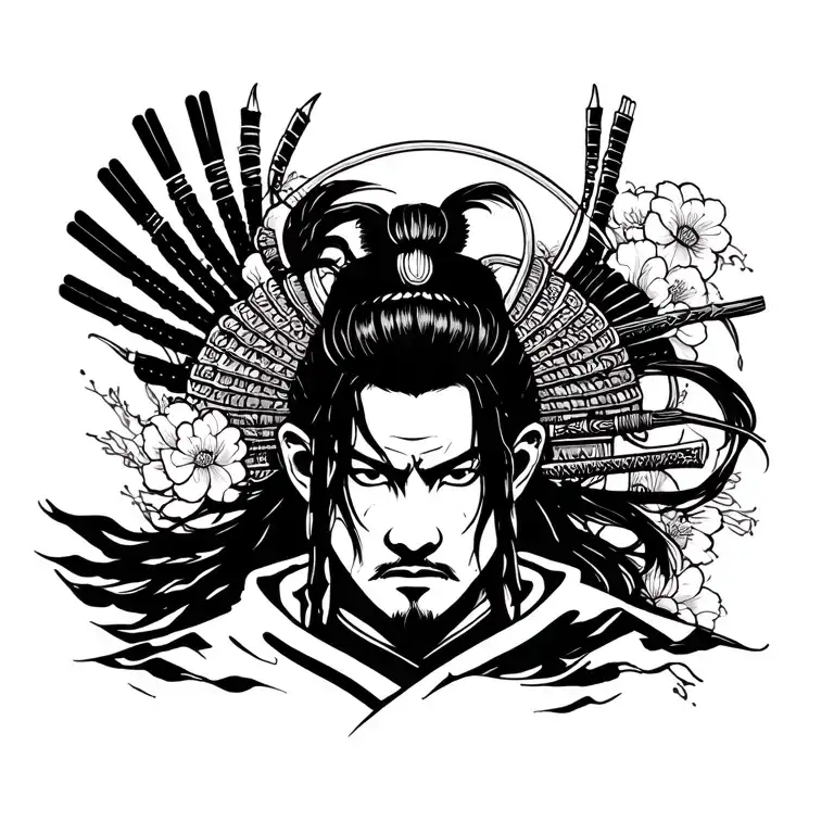 japan warrior tattoo design idea