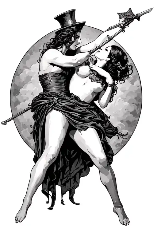 The executioner executes a woman tattoo design idea