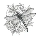 Semicolon Dragonfly tattoo design idea