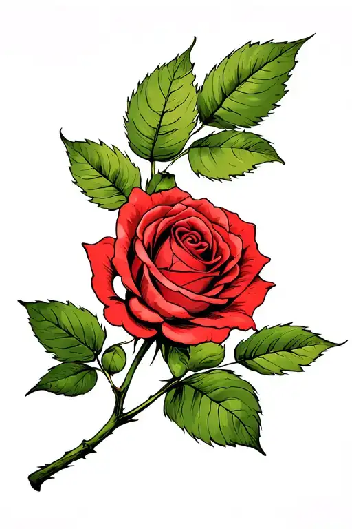 single rose with four leaves on the stem and in each leaf a different date in roman numbers, the dates are as following: tattoo design idea