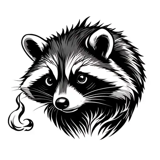 Celtic raccoon smoking tattoo design idea