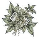 sexe money weed loyalty tattoo design idea