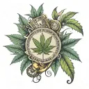 sexe money weed loyalty tattoo design idea