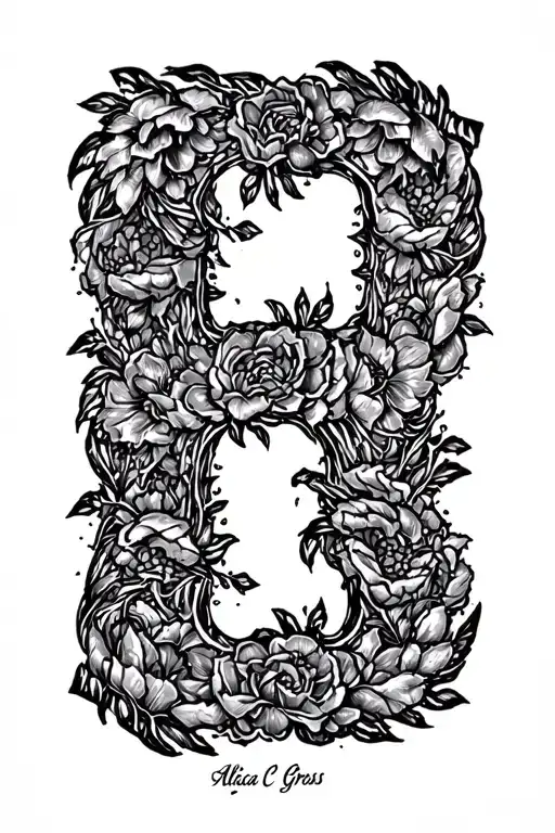 "Alicia C Gross 1996" cursive font The letters tattoo design idea