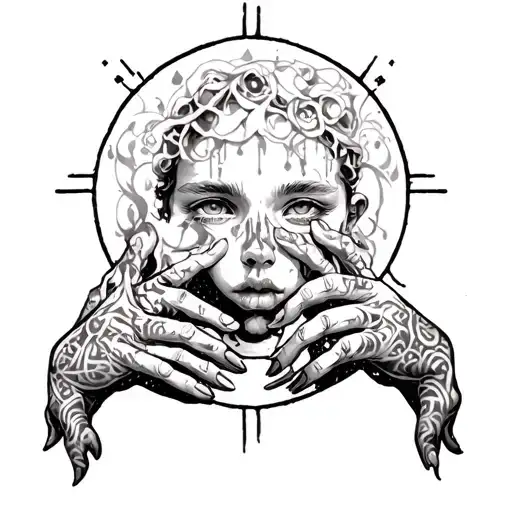 inspired by sleep token and their song missing limbs tattoo design idea