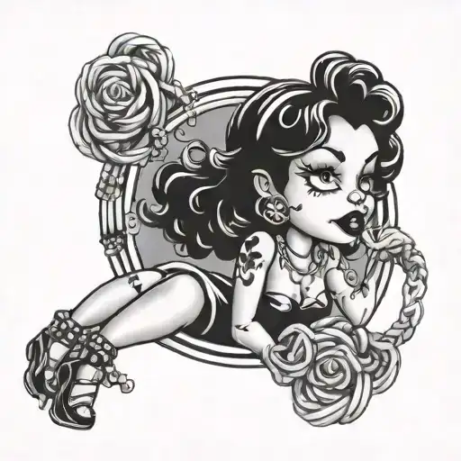 Betty boop bondage BDSM tattoo design idea