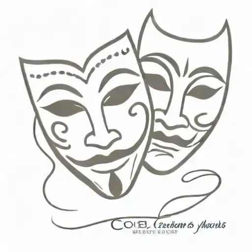 theatre masks comedy tragedy mask tattoo design idea