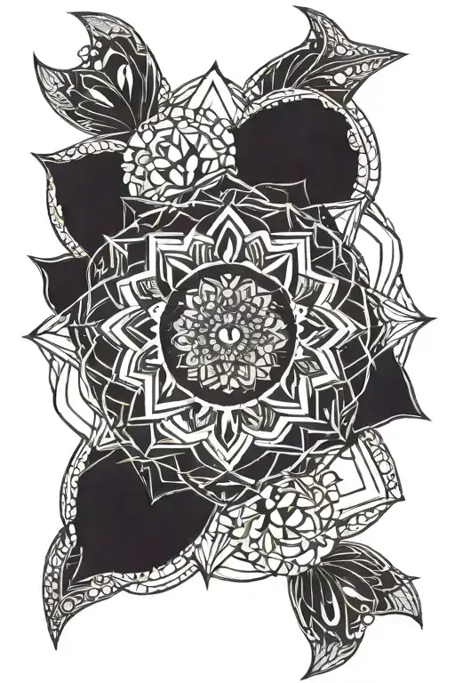 mandala, healing, self love, courage tattoo design idea