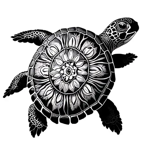 mandala turtle tattoo design idea