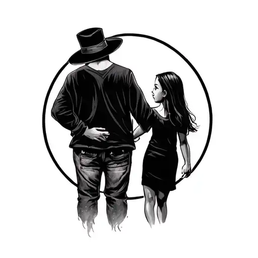tattoo on mourning dad and daughter tattoo design idea