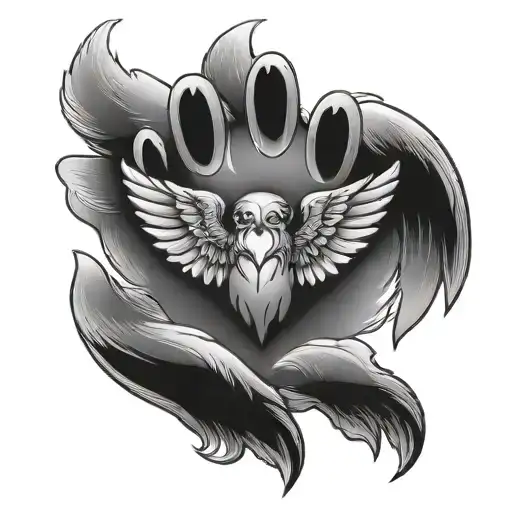 Dog Paw With Angel Wings tattoo design idea