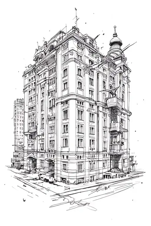 soviet architecture style tattoo tattoo design idea