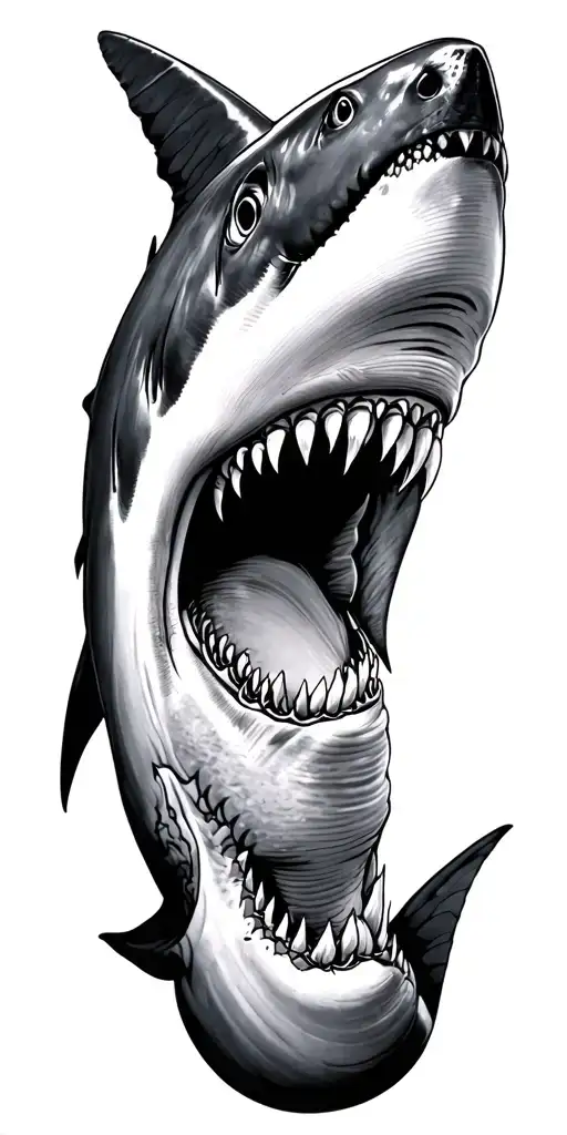 hammer head shark tattoo design idea