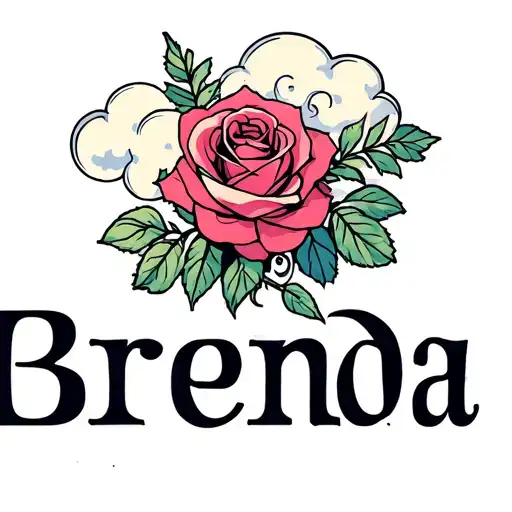 "Brenda" clouds and roses tattoo design idea