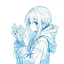 freezing anime character holding tattoo design idea