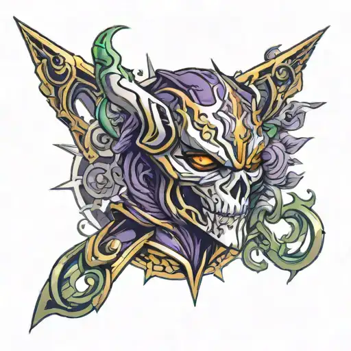 jhin league of legends tattoo design idea