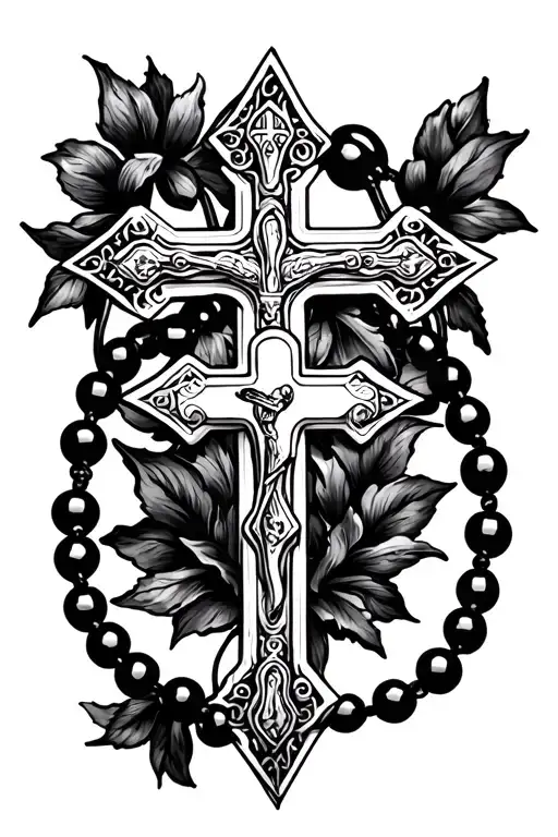 Catholic rosary, 1992, Fleur tattoo design idea