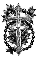 Catholic rosary, 1992, Fleur tattoo design idea