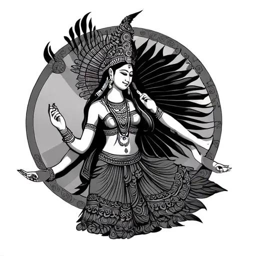 cambodian apsara dance in khmer tattoo design idea