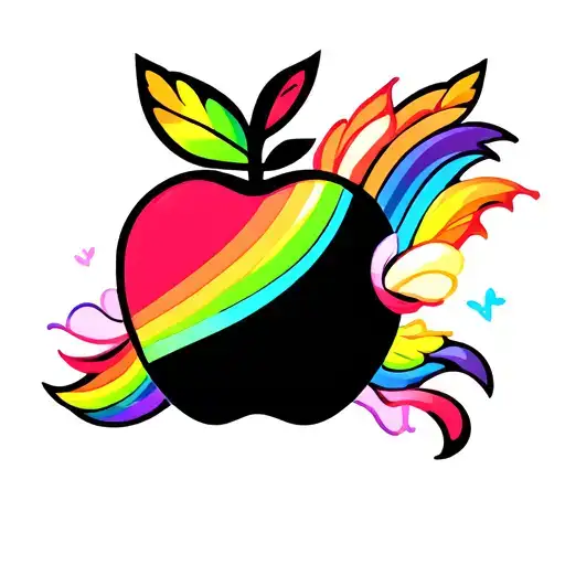 cutie mark, apple and rainbow  tattoo design idea