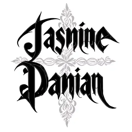 "Jasmine Damian" ambigram tattoo tattoo design idea