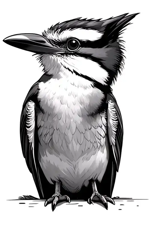 kookaburra sitting alone tattoo design idea