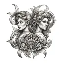 gemini tattoo design idea