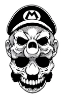 Mario Bros skulls tattoo design idea