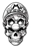 Mario Bros skulls tattoo design idea