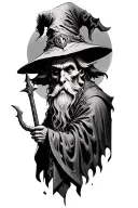 Wizard casting tattoo design idea