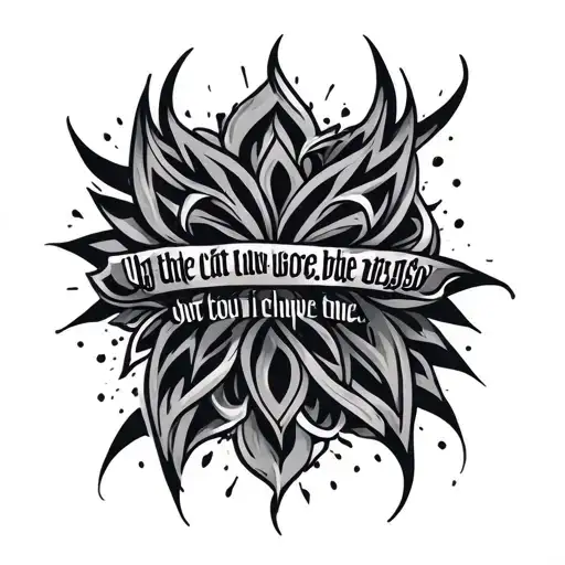 Poly tribal with bible verse tattoo design idea