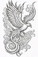 Phoenix rising from ashes tattoo design idea