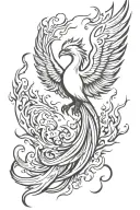 Phoenix rising from ashes tattoo design idea