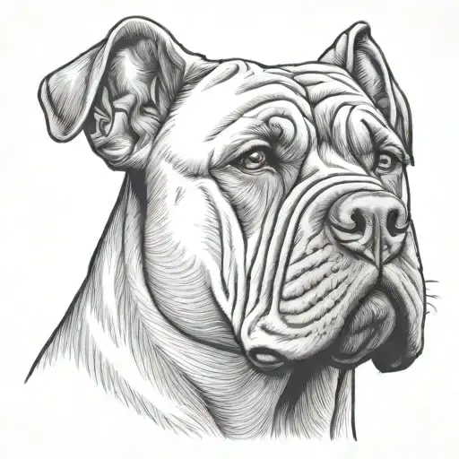 cane corso dog tattoo design idea