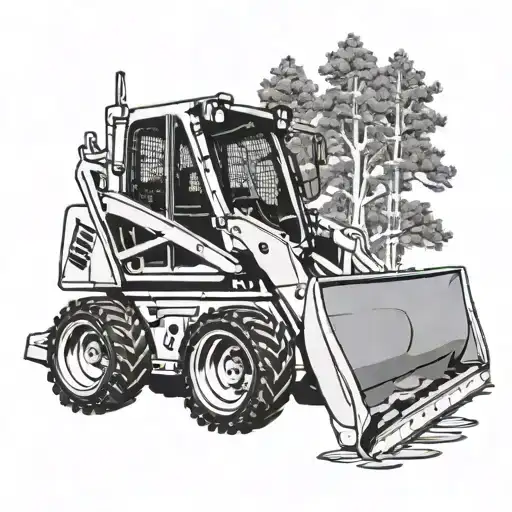 Tracked Skid steer logging company tattoo design idea