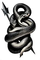 snake wrapped around arrow design tattoo design idea