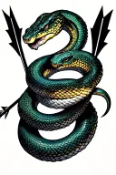 snake wrapped around arrow design tattoo design idea