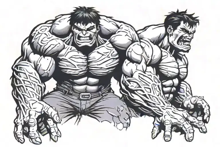 incredible hulk and west Virginia University  tattoo design idea
