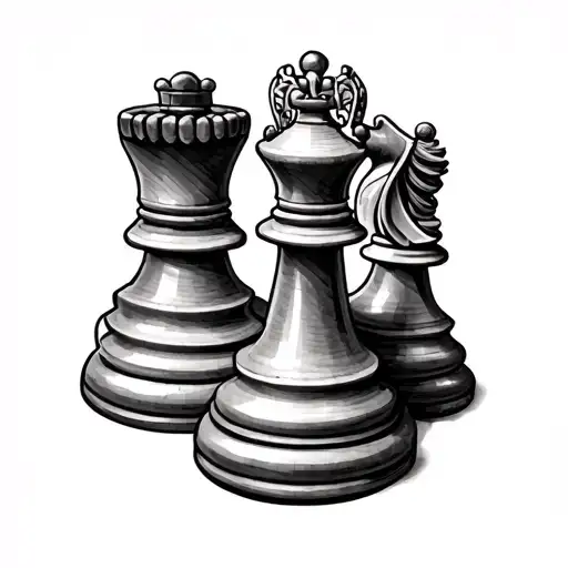 Queen Chess Piece tattoo design idea